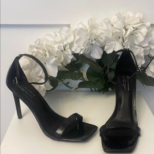Call It Spring Black Stiletto Heels with Strappy Design